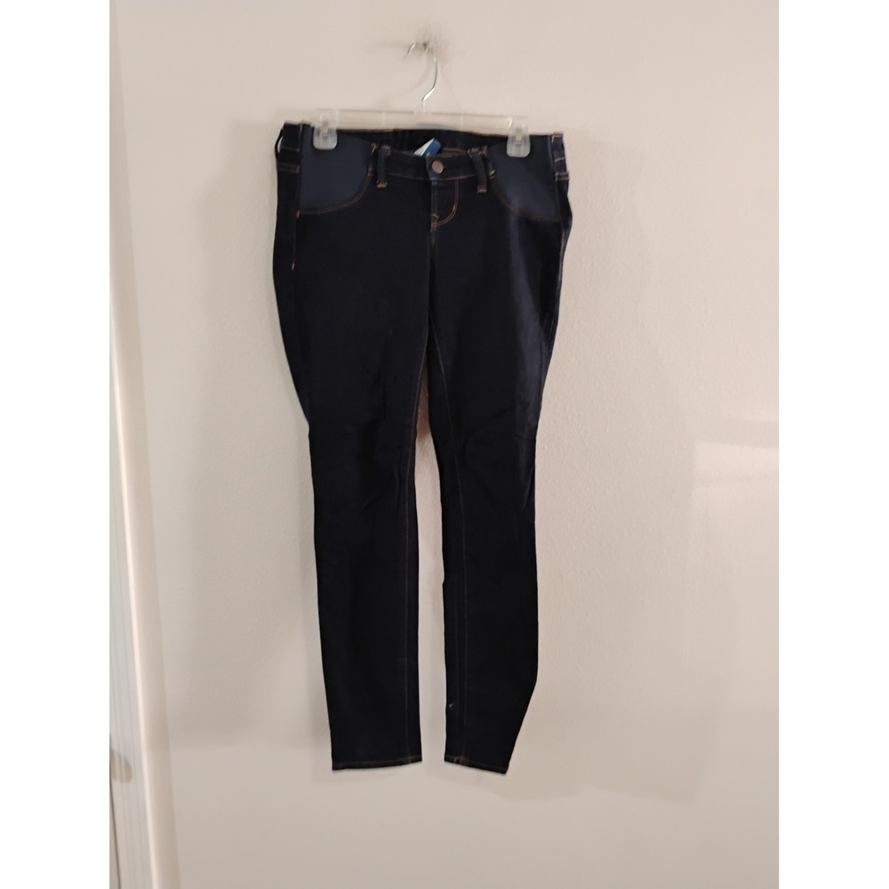 Old Navy Maternity Skinny Jeans Dark Wash Side Panel Denim Blue Size 2 Regular